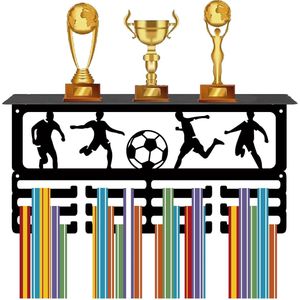 Football Race Medal Awards Rack - Medal Display Stands - Trophy Shelf - Metal Medal Holder - Iron Hanger Hooks - Wall Mounted Ribbon Badge Exhibition Rack voor Competitie