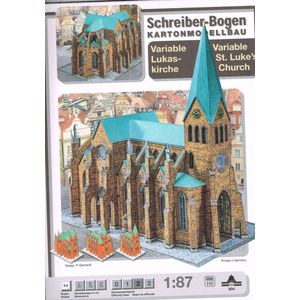 bouwplaat / modelbouw in karton Gebouwen : St Lukaskerk, schaal1:87