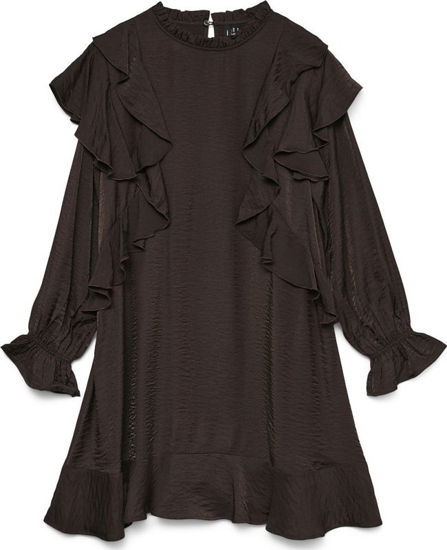 VERO MODA - VMLIZZI LS SHORT FLOUNCE DRESS WVN GA - Dames - Mini jurken