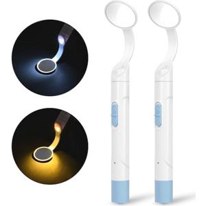 LED Tandspiegel met Verlichting - Oplaadbare Anti-Fog Tandencontrole Spiegel met 2 Lichtmodi voor Mondzorg