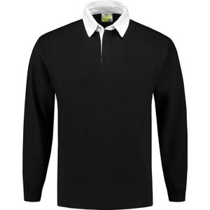 L&S Rugby Shirt voor heren in de kleur Zwart maat XXL