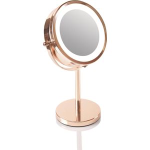 Rio MMST Spiegel met Ringverlichting - Make-upspiegel - Rose/Goud - Ø15,5cm