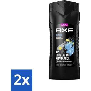 Axe XL - 3-in-1 Douchegel - Alaska - Ocean Air & Bergamot - 12hrs Long Lasting Scent - 400 ml - Voordeelverpakking - 2 stuks
