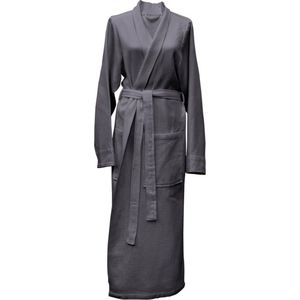 Heckett & Lane luxe waffelstructuur katoen badjas - s - antraciet