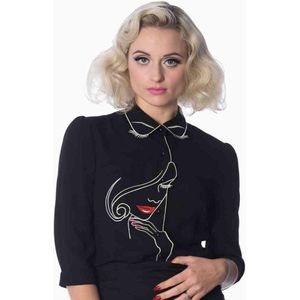 Dancing Days Blouse -3XL- MODEL FACE Zwart