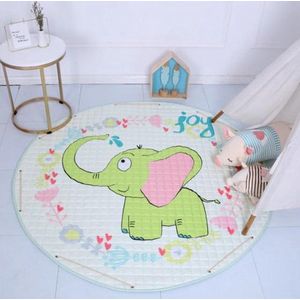 Zacht Speelkleed Baby | Speelkleed Kinderen | Diameter 150cm | 100% Katoen | Baby- of Kinderkamer | Olifant