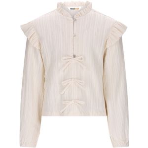 Moodstreet-Meisjes AKIRA ruffles & bows blouse-Warm White