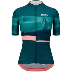 Santini Mirage Korte Mouw Wielertrui Groen 2XL Vrouw