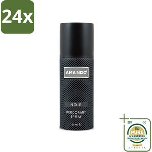 Amando - Noir - Deodorant - Spray - 150 ml - Voordeelverpakking - 24 stuks - Amando Noir - Klassieke geur