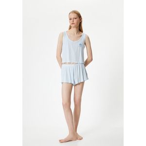 Touw kraag/ Korte broek Normale lengte Schlafanzug Sets