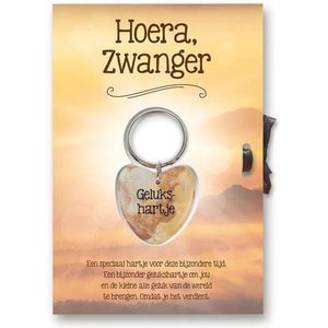 Miko - Hoera Zwanger -Gelukshartje - Sleutelhanger - Giftcard - Met Envelop - Baby Shower Cadeau Idee