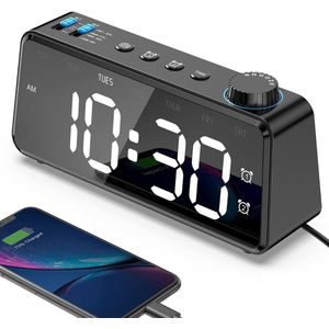 ApexArte® Klokradio met Wekker - Digitale Wekker - Wekkerradio - Zwart