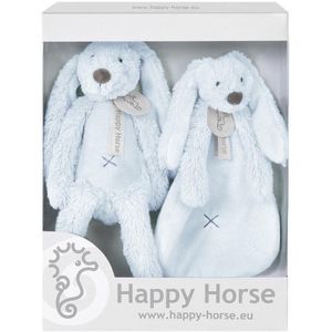 Happy Horse Geschenkverpakking Konijn Richie Blauw Knuffel no. 1 - 28 cm / Knuffeldoekje - 33 cm