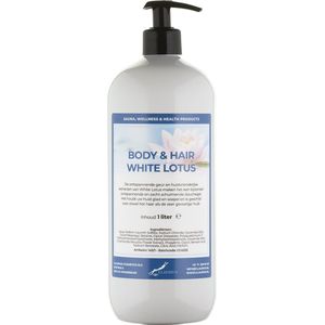 Body & Hair White Lotus 1 liter - met gratis pomp - 2 in 1 voor lichaam en haar.
