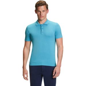 FALKE Basic Cotton Polo zacht huidvriendelijk katoen polo shirt heren blauw - maat M