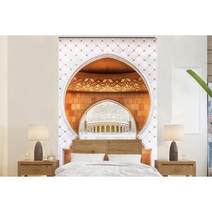Poort - Architectuur - Wit - Goud - Behangpapier