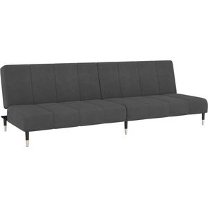 vidaXL Slaapbank 2-zits - Fluweel - Donkergrijs Slaapbank - Tweezitter - Sofa Bed - Lounge Meubilair - Donkere Kleuren