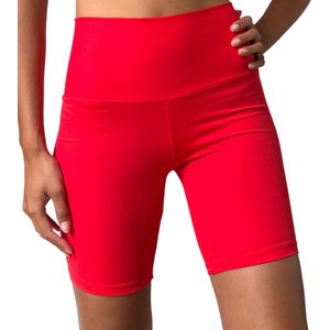 Rode fitness short - korte broek dames - fietsbroek - bikers short - legging - cycling short - S