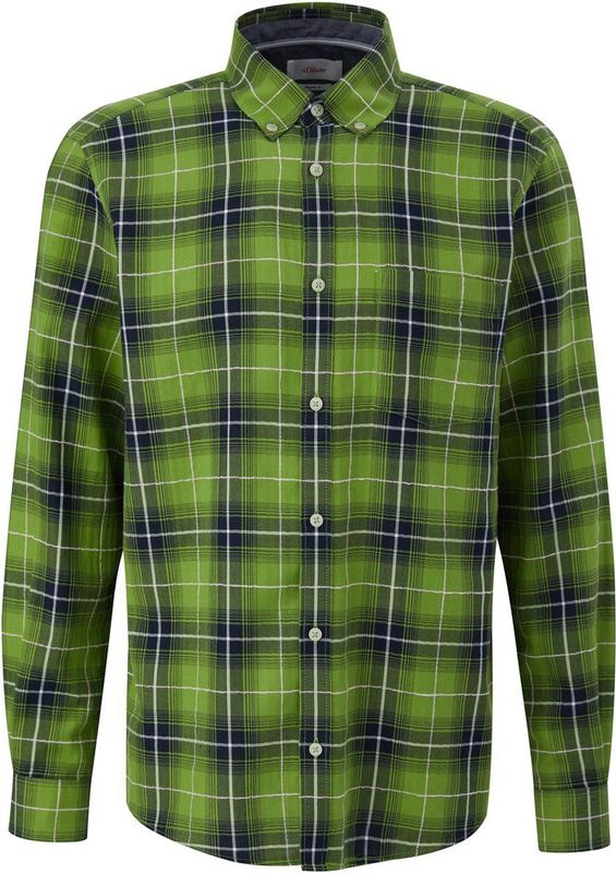 s.Oliver Overhemd  nachtblauw / groen / wit