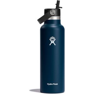 Hydro Flask Standard Mouth Flex Straw Cap Drinkfles (621 ml) - Indigo