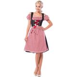 Partyxclusive Dirndl Anne-ruth Lang Dames Polyester Rood/zwart Mt 5xl