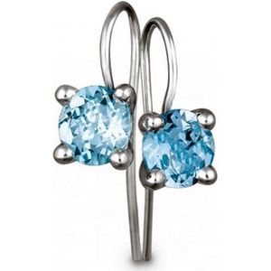 Quinn - Oorbellen - Zilver - Blauwe Topaas