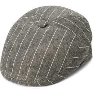 Fawler Marco Moda grijs met wit gestreepte flat cap voor heren