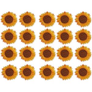 20pcs embroidered patch,sunflower pattern embroidery cloth sticker sew iron on diy clothes decoration patches for t shirt jeans jacket jacket backpack bagsDrainage Drills