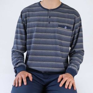 Paul Hopkins Heren Pyjama - 100% katoen - Blauw - Maat S