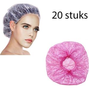 Jumada's 20x Wegwerp Roze Dames Douchemutsen