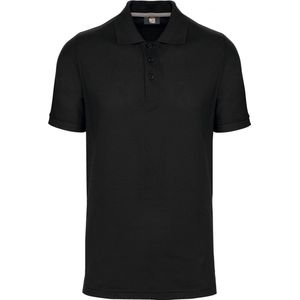 Polo Heren 4XL WK. Designed To Work Kraag met knopen Korte mouw Black 65% Polyester, 35% Katoen