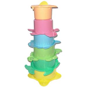 Babylove Stapeltoren badspeelgoed baby - vanaf 6 maanden - 6 bakjes - zandbak zwembad speelgoed baby