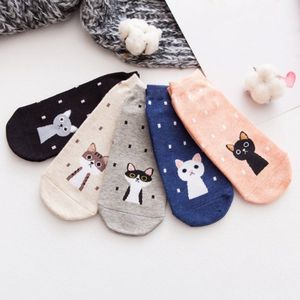 Animalsocks - Lieve katten 5-pack sokken - Warme Sokken - Huissokken - 5 Paar - Maat 35-42 - Katoen - Unisex - Uniek cadeau - Kleurvol - Anti zweet