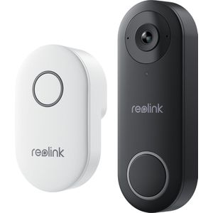 Reolink 2K WiFi Video Deurbel, Groothoek van Kop tot Teen, Draadloos met Camera, Zonder Abonnemen, Detectie Persoon/Verpakking, Tweewegaudio, Zwart