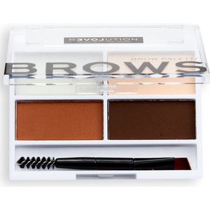 Makeup Revolution - Brow Palette - Wenkbrauw palette - Medium bruin - Mini 3.2G