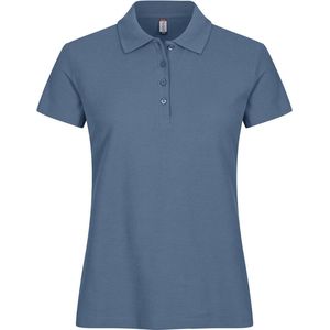 Clique Basic Polo Dames - Staal blauw - Maat XXL