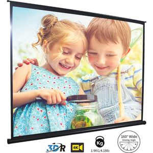 Draagbaar Projectiescherm 127 cm - Mobiele Tafelstandaard voor Film- en Presentatieprojecties