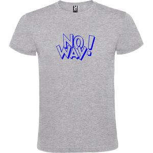Grijs T-shirt ‘No Way!’ Blauw Maat S