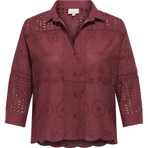 ONLY CARMAKOMA - CARSURI LIFE 7/8 V-NECK EMB SHIRT WVN - Meisjes - Blouses