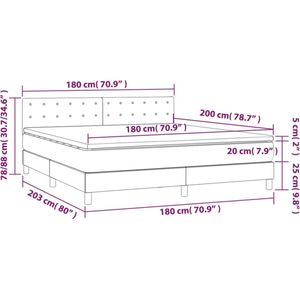 vidaXL - Boxspring - met - matras - kunstleer - cappuccinokleurig - 180x200 - cm