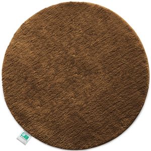 FLOORDIREKT Sky Badmat - Ronde Baddeken - Dichte, Pluizige Feel-Good Factor voor je huis - Antislip & Wasbare - Getest op Schadelijke Stoffen - Diameter : 120 cm - Bruin