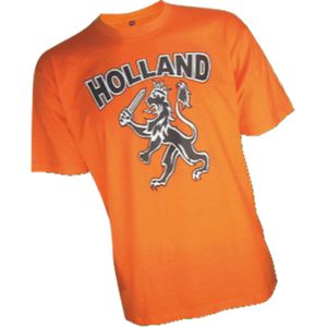 Oranje T-Shirt Holland Leeuw Kinderen - Koningsdag - EK/WK - Olympische Spelen - Maat 128