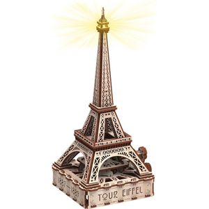 Mr. Playwood Eiffel Tower (eco-light) - 3D houten puzzel - Bouwpakket hout - DIY - Knutselen - Miniatuur - 163 onderdelen