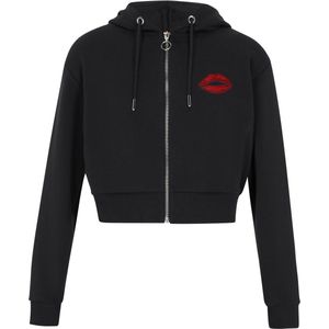 myMo - ROCKS - Sweatvest - Rood/Zwart - Capuchon met Ritssluiting