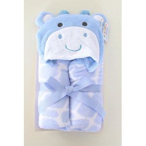 baby badcape - wrap - omslagdoek - blauw - giraf - kraamcadeau
