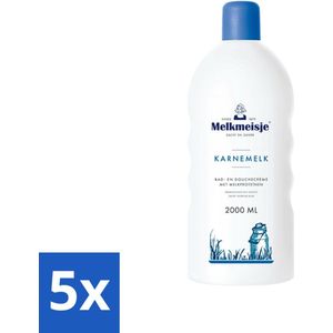 Melkmeisje Bad en Douche Crème Karnemelk 2000 ml - Bulkverpakking - 5 stuks