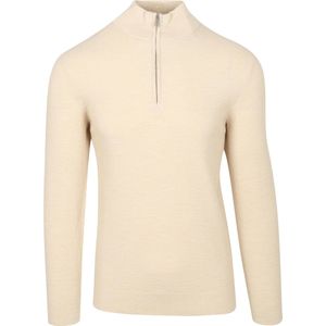 Profuomo Half Zip Pullover Structuur Ecru - Maat XXL - Heren - Pullovers