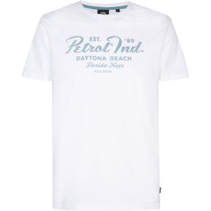 Petrol Industries - Heren Artwork T-shirt Tropicside - Wit - Maat S