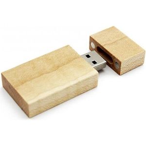 Rechthoek hout usb stick 64gb -1 jaar garantie – A graden klasse chip