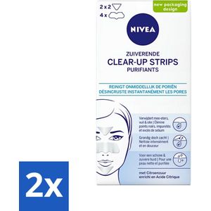 NIVEA - Reinigingsstrips - Zuiverende Neusstrips - Tegen Mee-eters - Gezichtsreiniger - 6 Reinigingsstrips - Voordeelverpakking - 2 stuks